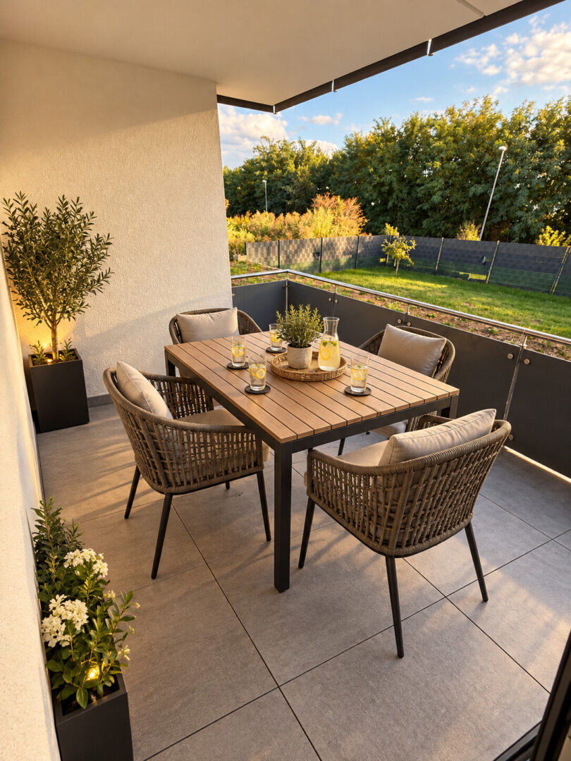 Terrasse mit Blick ins Grüne